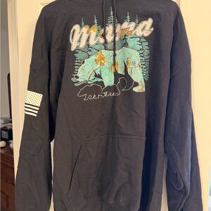 Grunt Style Black Hoodie with White Crossed Rifles Print